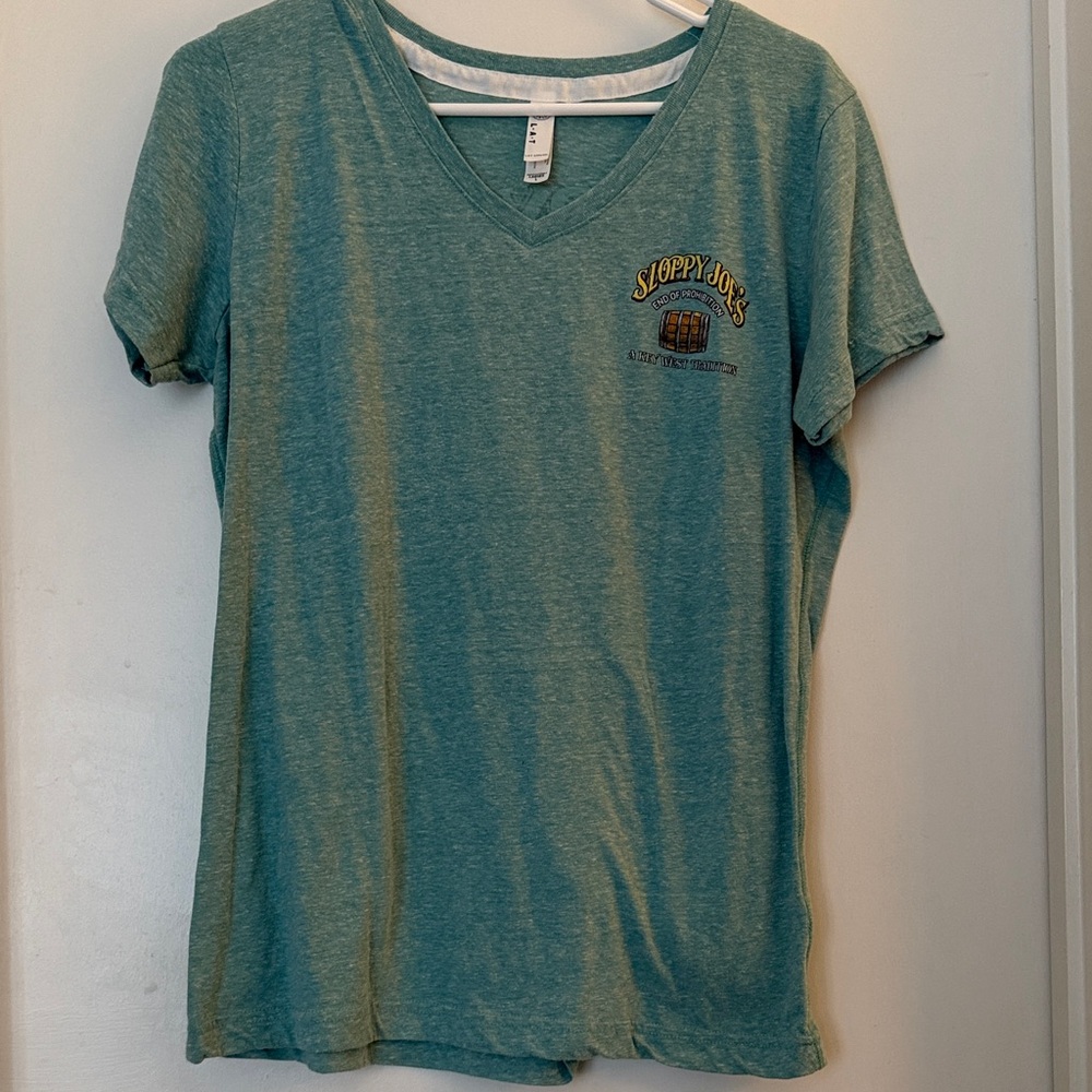 Teal V-Neck Graphic T-Shirt